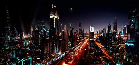 Dubai At Night Wallpapers 4k Hd Dubai At Night Backgrounds On