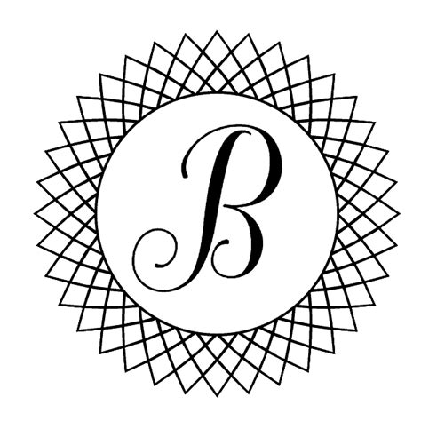 Letter B Monogram Customize Online Instant Download