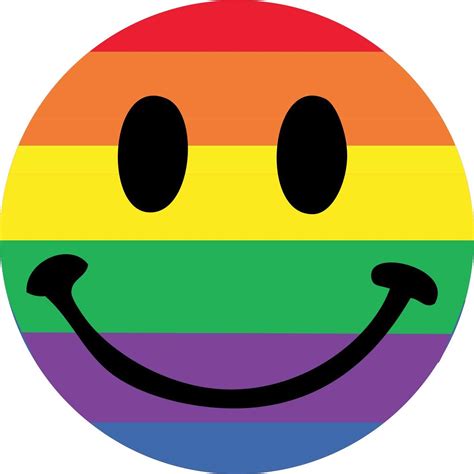Rainbow Smiley Face Lgbtq Colorful Emoji Art Vinyl Stickerprinted