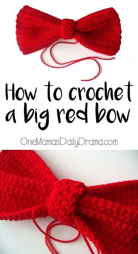 How To Crochet A Big Red Bow Crochet Bow Pattern Crochet Bow Ties