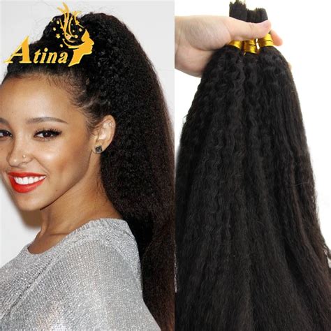 A Afro Kinky Straight Italian Coarse Yaki Human Braiding Hair Bulk No Weft Unprocessed Virgin