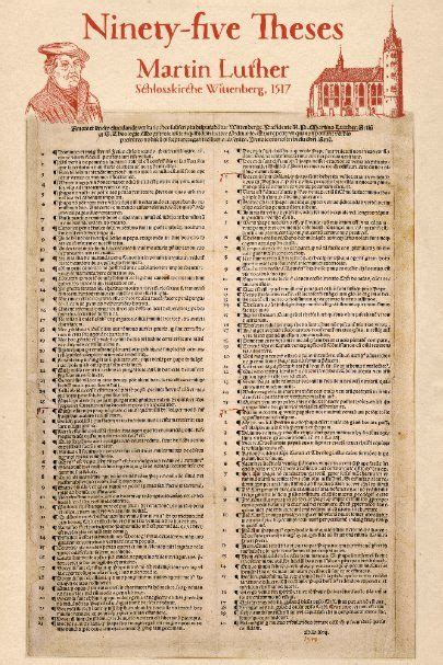Martin Luther 95 Theses Original Latin Poster In 2021