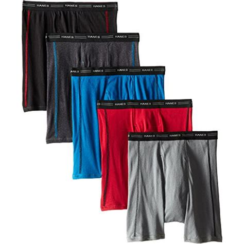 Hanes Hanes Men S 5 Pack Sports Inspired Boxer Brief Assorted Large
