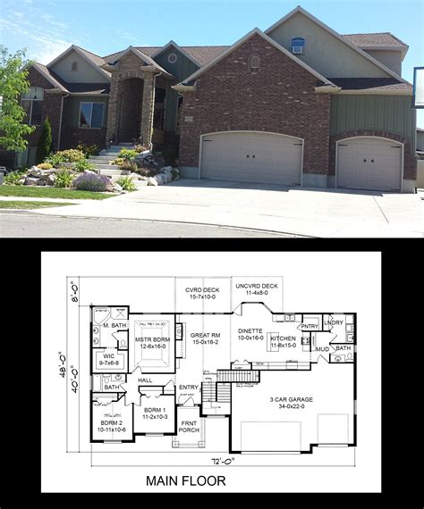 A house plan with a basement might be exactly what you're looking for. 1755 Sq Ft Rambler house plan. 3 bedroom with vaulted ceilings, covered porch, bonus room above ...