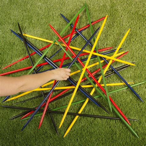 Tmg Jumbo Wooden Pick Up Sticks Classic Game Set Includes 25 Giant