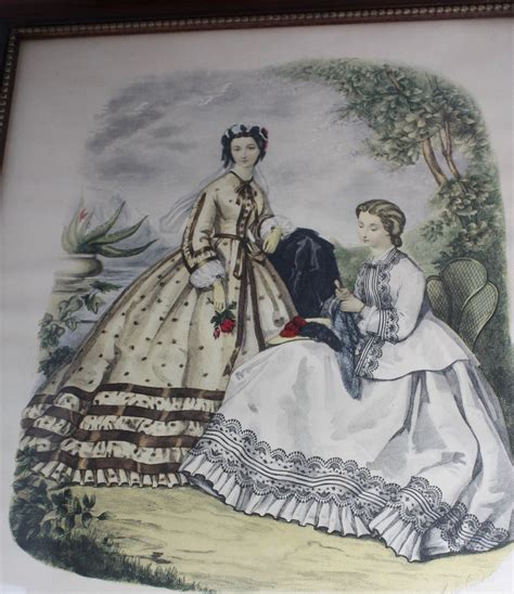 Framed Antique French Fashion Plate La Mode Illustree 1862 Etsy