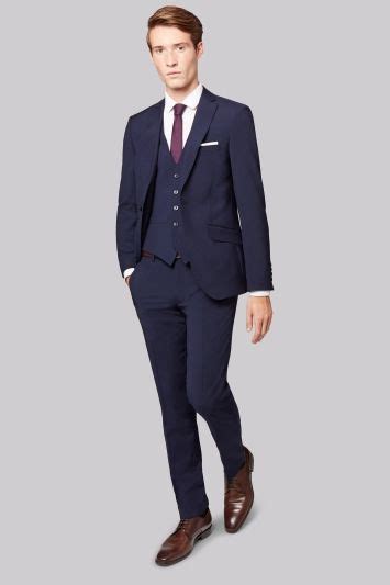 Moss London Skinny Fit Navy City Jacket Big And Tall Suits Suits