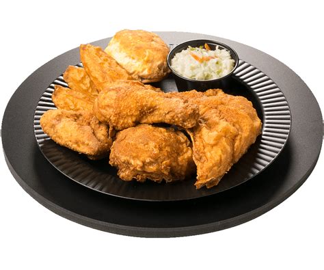If you're in doubt, stick a thin knife through the thick part and if the juice is not completely clear, cook for five or 10 more minutes and try again. Chicken Dinner - 4 Pieces | Pizza Ranch