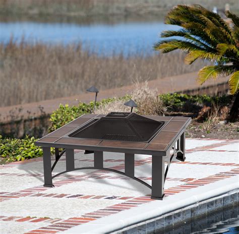 Tuscan Tile Square Fire Pit Well Traveled Living