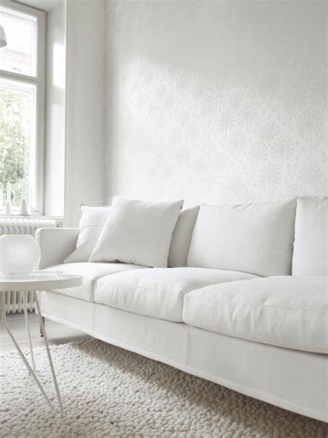 Interiorcozy White Sofas Also White Cushions With White Wall Also