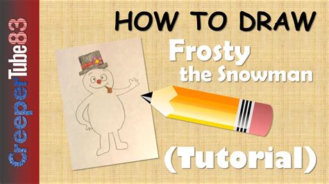 how to draw frosty the snowman tutorial youtube