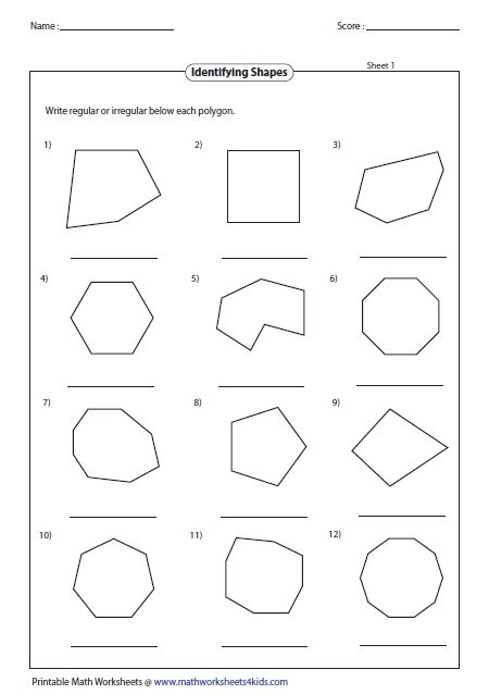 Naming Polygons Worksheet