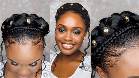 easy halo braid on short natural hair using braiding hair youtube