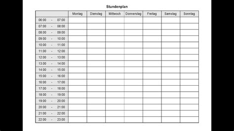 Excel vorlage für die dienstplanung. Stundenplan / Tagesplan / Wochenplan zum Ausdrucken erstellen (Open Office Calc) Für Anfänger ...