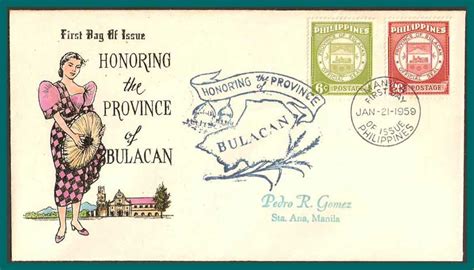 Filipino Stamps 1959 Provincial Seals Bulacan Fdc