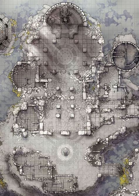 The Forgotten Monastery Interior Battle Map Minute Tabletop Fantasy City Map Fantasy
