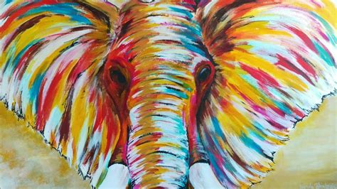 Colorful Elephant Art Abstract Acrylic Painting Youtube