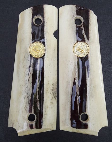 Colt 1911 Bone Grips Custom Handmade Genuine Water Genuine