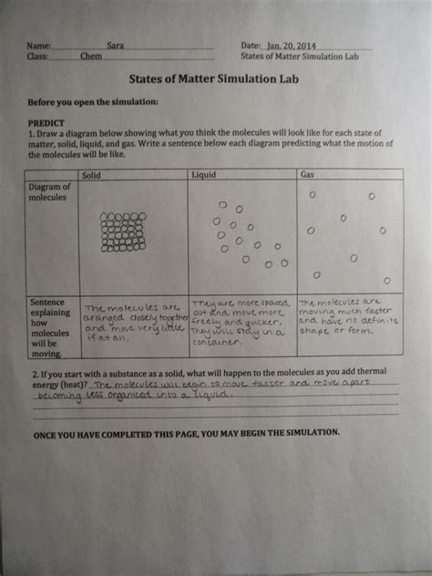 Visualizing Chemistry 105 Activity 6 States Of Matter And