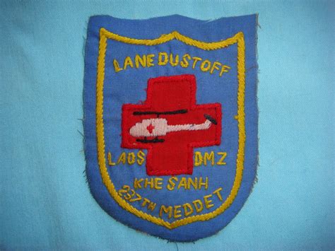Vietnam War Hand Sewn Patch Us 237th Medical Det Lane Dust Off Laos Dmz