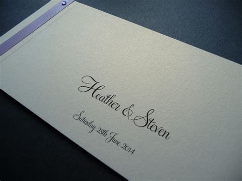 Ivory And Lilac Themed Cheque Book Style Wedding Invitations Wedding