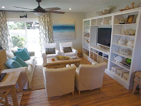 Aqua blue and turquoise are fantastic bright and raise your mood. beach themed living rooms - Google Search | Home Decor/DIY ...