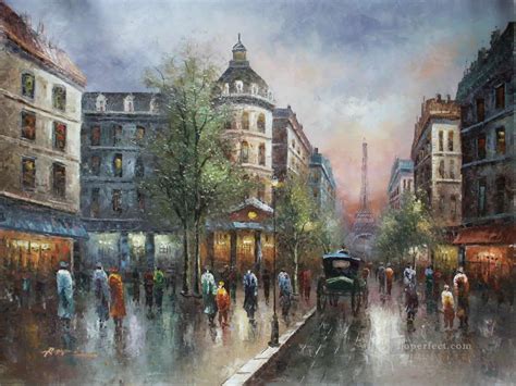 St064b Impressionism Paris Scenes Painting In Oil For Sale