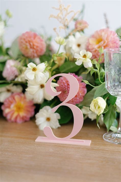 Pink Acrylic Wedding Table Numbers Wedding Table Decor Wedding Sign