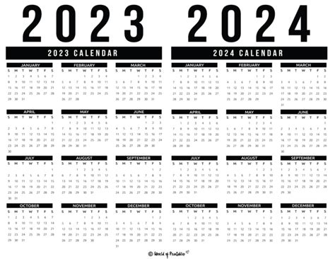 Calendar 2023 2024 Year Vector Illustration Week Starts On Monday