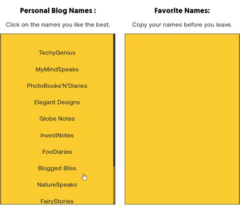 Personal Blog Name Generator 1000 Personal Blog Names List And Ideas