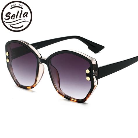 sella fashion sexy women 2018 oversized square sunglasses gradient frame trending irregular men