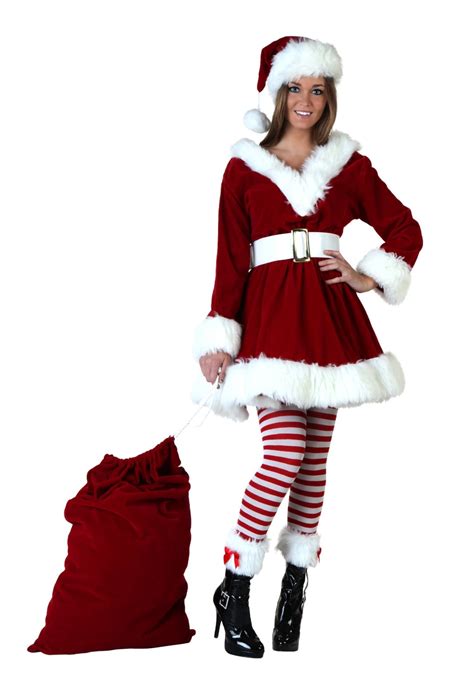 Women Sexy Christmas Miss Santa Dress Christmas Costumes For Adults Xmas Dress Bag Belt Hat Set