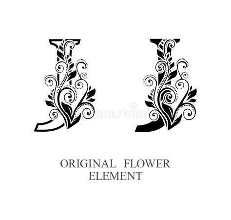 Elegant Initial Letters J In Two Color Variations With Botanical