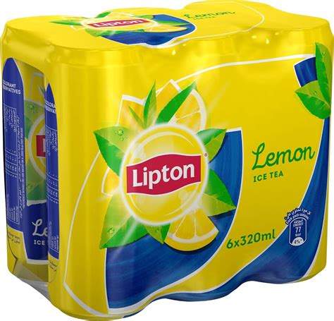 Lipton Ice Tea Lemon Non Carbonated Iced Tea Drink Cans 320 Ml Pack