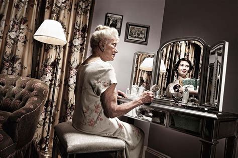 Portraits Of People Seeing Their Younger Self In A Mirror Reflection