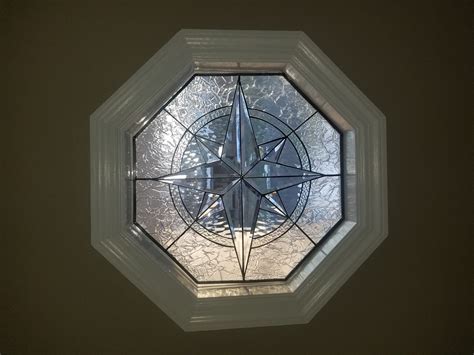The Elegant Maywood Beveled Leaded Octagon Shaped Stained Glass Window