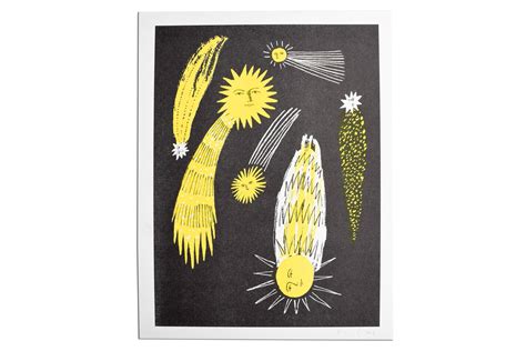 Comets Print Kaye Blegvad Riso Print Galaxy Art Book Design
