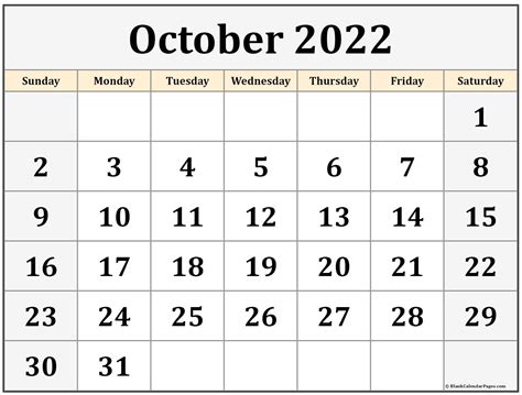 October 2022 calendar | free printable calendar
