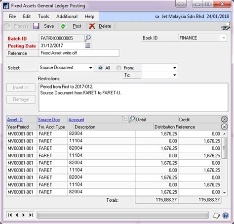 Fixed Asset Retirement Write Off Disposal In Dynamics Gp