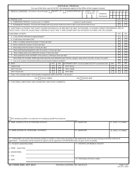 Da Form 3349 Fill Out Sign Online And Download Printable Pdf