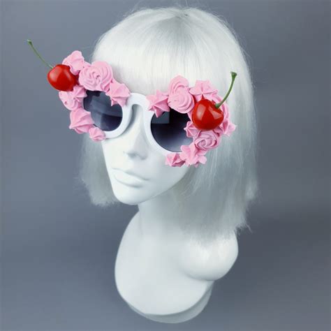 Fondant Pastel Pink Frosting Icing Cherry Sunglasses Pearls And Swine