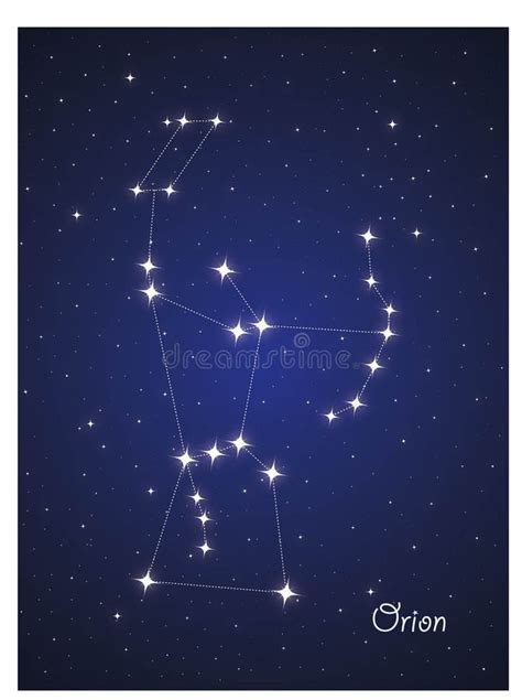 The Constellation Orion Star In The Night Sky Stock Vector