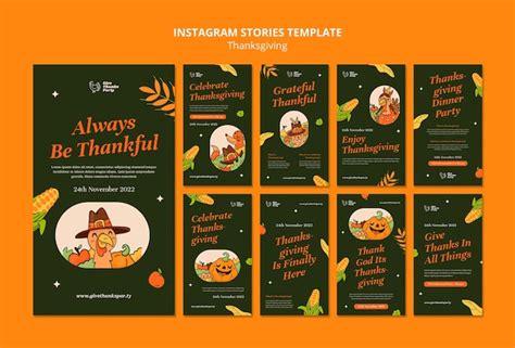Free Psd Instagram Stories Collection For Thanksgiving Celebration