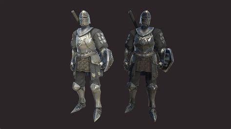 3d Model Armored Soldiers Vr Ar Low Poly Cgtrader