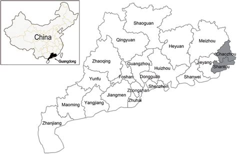 Geographic Location Of The Chaoshan Region The Areas In The Chaoshan