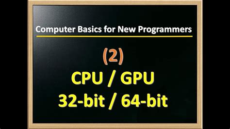 Cpu Gpu And 32 Bit Versus 64 Bit Processors Youtube