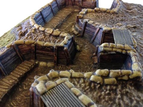 British Trench With 2 Firing Bays To Front Parapet And 3 Shelters Ewm