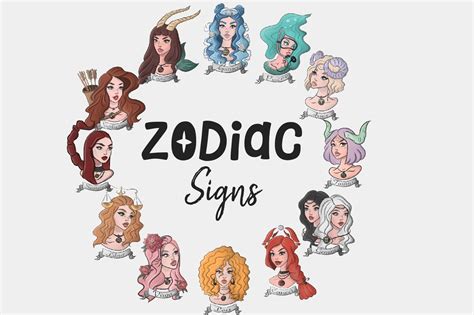 Zodiac Signs Set Hand Drawn Digital Art 555616 Illustrations