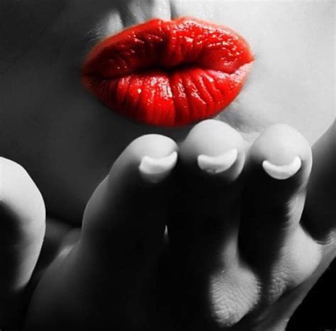 Love Surreal Blowing Kisses Lips Red Lips