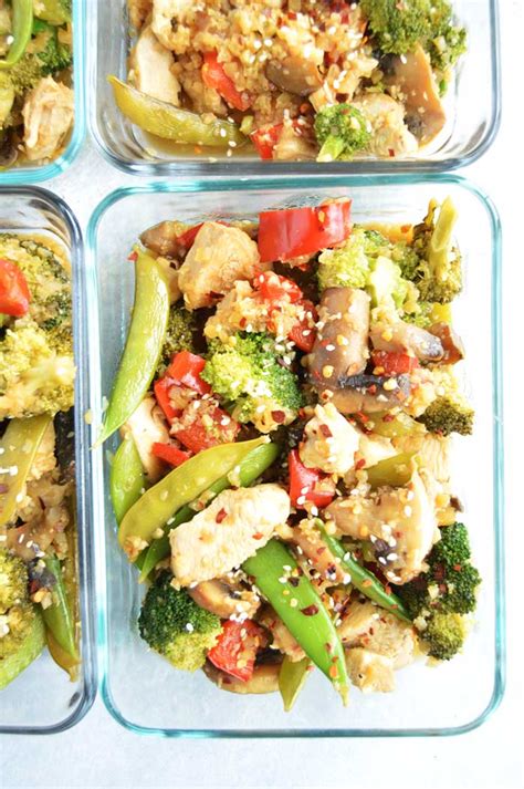 Chicken Teriyaki Meal Prep Bowls Afitcado Lunch Recipes
